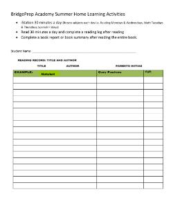 Summer Home Learning Activities!